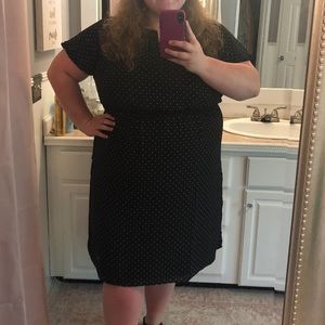 CJ BANKS Black and White Polka Dot Dress PLUS SIZE